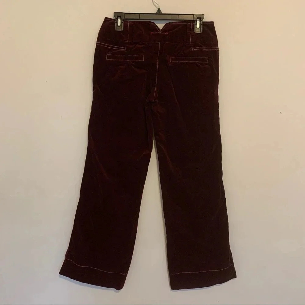 Free People Y2K Corduroy Wide Leg Low Rise Pants Berry Colored Size 4 - Picture 8 of 13